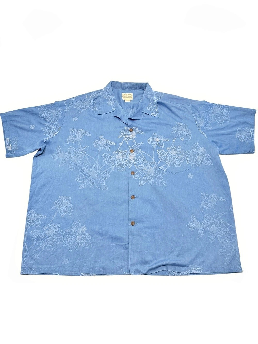 Nakeu Awai Button Down Aloha Shirt  Hawaii Men’s Size 4XL Estd Blue Floral READ